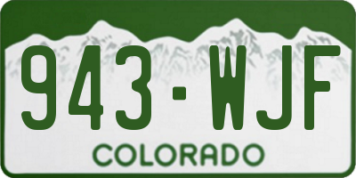 CO license plate 943WJF