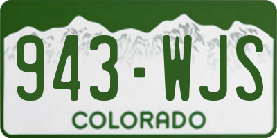 CO license plate 943WJS
