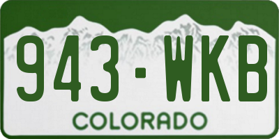 CO license plate 943WKB