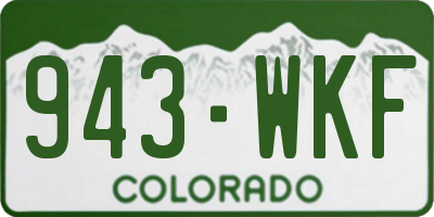 CO license plate 943WKF