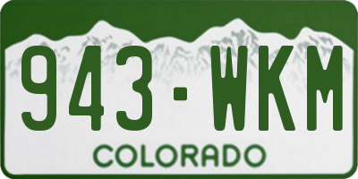 CO license plate 943WKM
