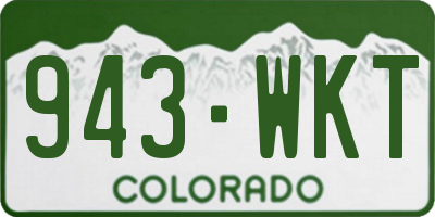 CO license plate 943WKT