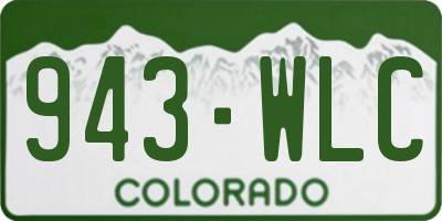 CO license plate 943WLC