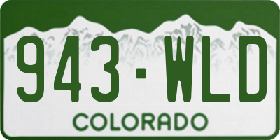 CO license plate 943WLD