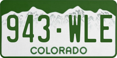CO license plate 943WLE