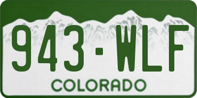 CO license plate 943WLF
