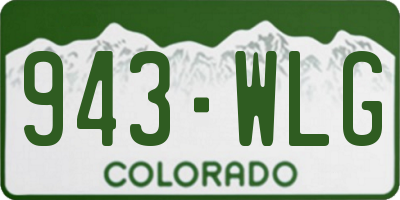 CO license plate 943WLG