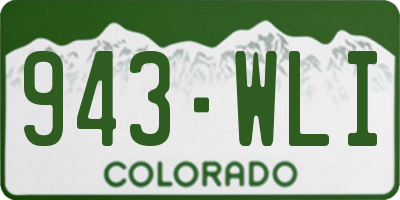 CO license plate 943WLI