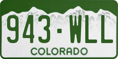 CO license plate 943WLL