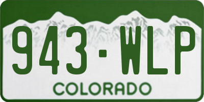 CO license plate 943WLP