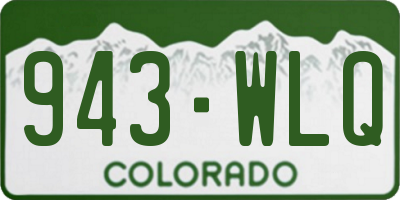CO license plate 943WLQ