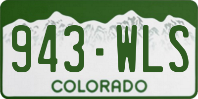 CO license plate 943WLS