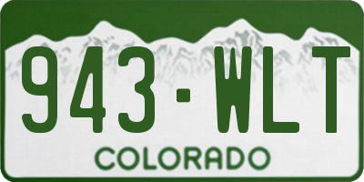 CO license plate 943WLT