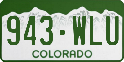 CO license plate 943WLU