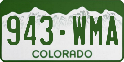 CO license plate 943WMA