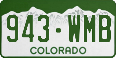 CO license plate 943WMB