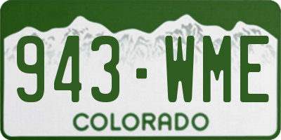 CO license plate 943WME