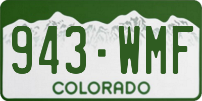 CO license plate 943WMF
