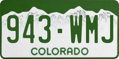 CO license plate 943WMJ