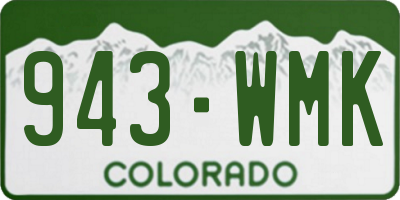 CO license plate 943WMK