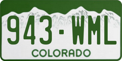 CO license plate 943WML