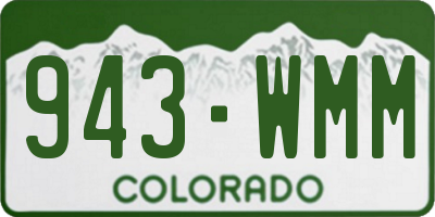 CO license plate 943WMM