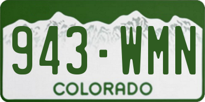CO license plate 943WMN