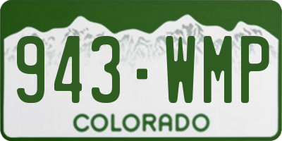 CO license plate 943WMP
