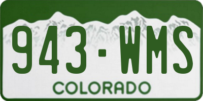 CO license plate 943WMS