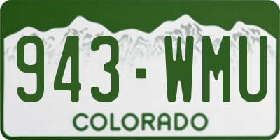 CO license plate 943WMU