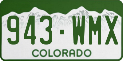 CO license plate 943WMX