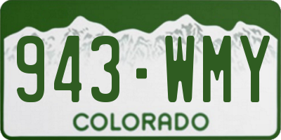 CO license plate 943WMY