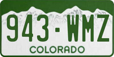 CO license plate 943WMZ