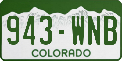 CO license plate 943WNB