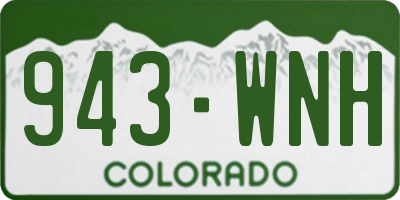 CO license plate 943WNH