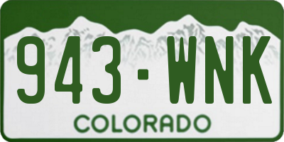 CO license plate 943WNK
