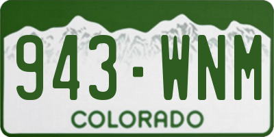CO license plate 943WNM