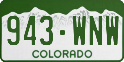 CO license plate 943WNW
