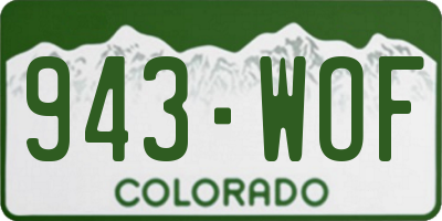 CO license plate 943WOF