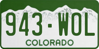 CO license plate 943WOL