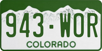 CO license plate 943WOR