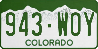 CO license plate 943WOY