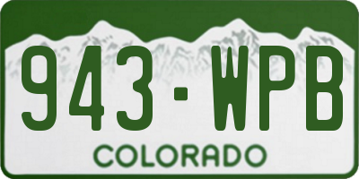 CO license plate 943WPB