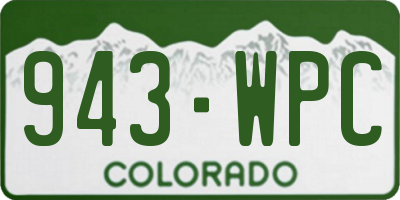 CO license plate 943WPC
