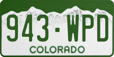 CO license plate 943WPD