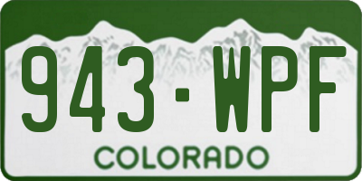 CO license plate 943WPF