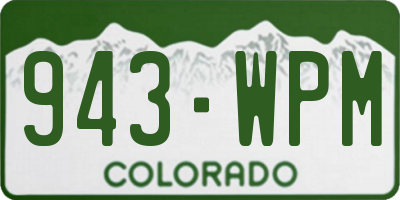 CO license plate 943WPM