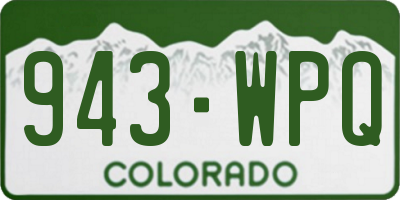 CO license plate 943WPQ