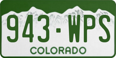 CO license plate 943WPS