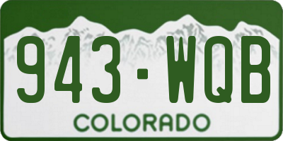 CO license plate 943WQB